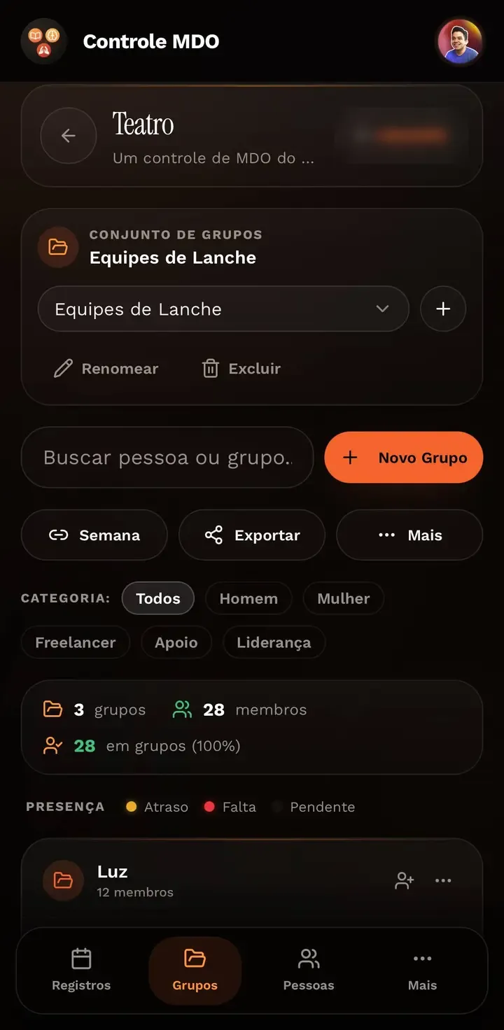 Tela 3 de Controle MDO