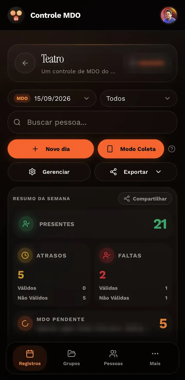 Tela 2 de Controle MDO